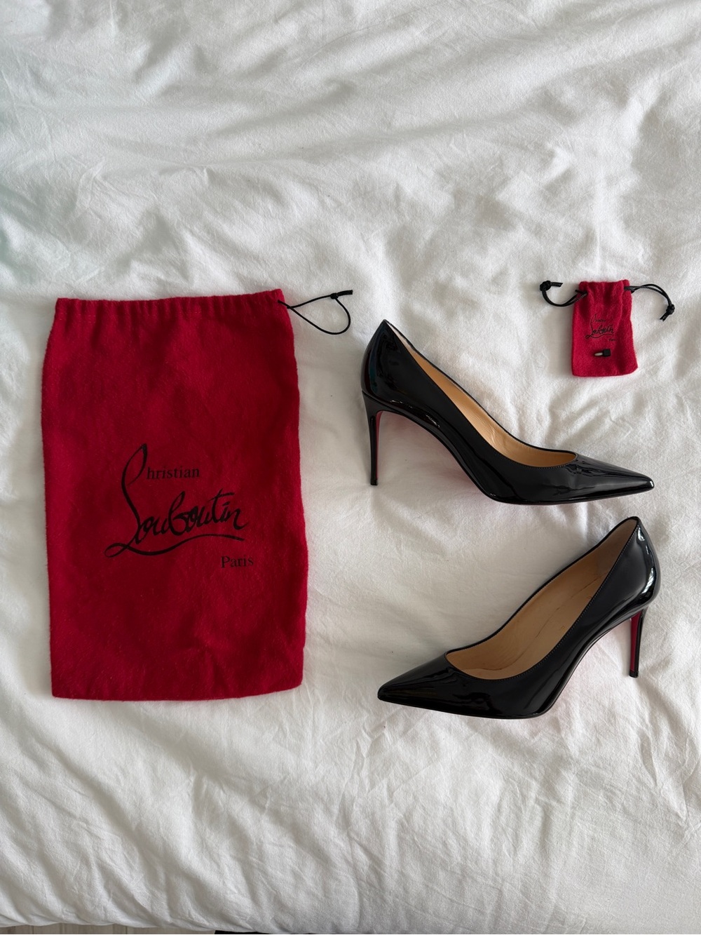Christian Louboutin Kate Patent Pumps 85mm Heel Black Size 39 - Picture 3 of 15